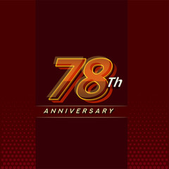 78th anniversary celebration logotype colorful design isolated with elegant background and modern design.