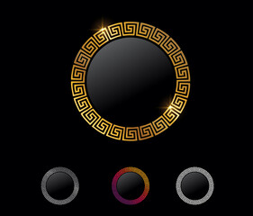 Golden Greek Symbol Circle Vector Sign
