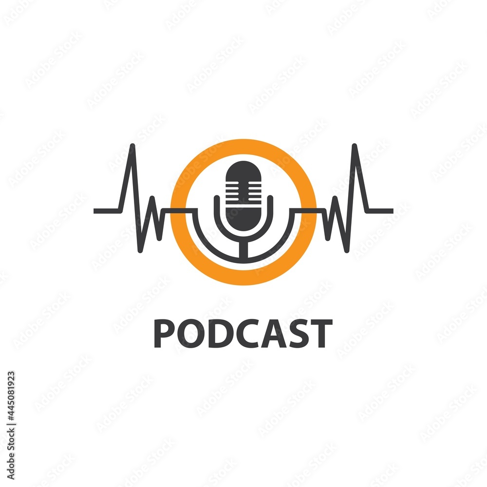 Sticker podcast vector design