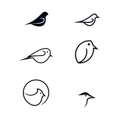Abstract bird icon set logo design