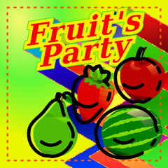 Tacky Vintage Fruit Party with Various Color