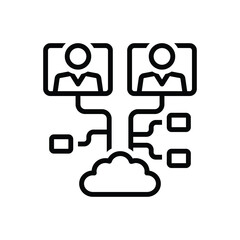 Black line icon for clusters