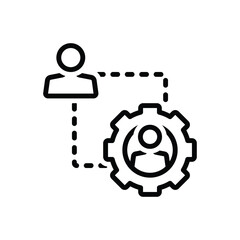 Black line icon for demonstrate