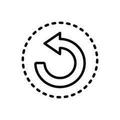 Black line icon for reverse