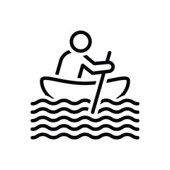 Black line icon for boating