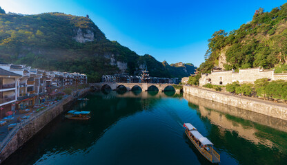 Fototapeta na wymiar Scenery of Zhenyuan ancient town in Guizhou Province, China