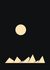 Geometric Mountains silhouette landscape art poster illustration