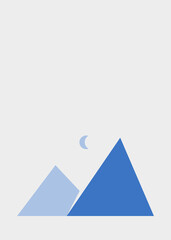 Obraz premium Geometric Mountains silhouette landscape art poster illustration