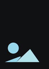 Geometric Mountains silhouette landscape art poster illustration