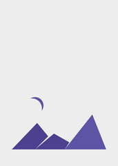 Naklejka premium Geometric Mountains silhouette landscape art poster illustration