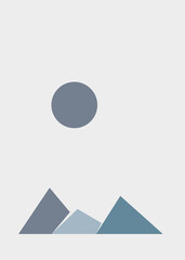 Geometric Mountains silhouette landscape art poster illustration