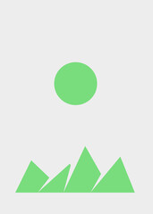 Geometric Mountains silhouette landscape art poster illustration