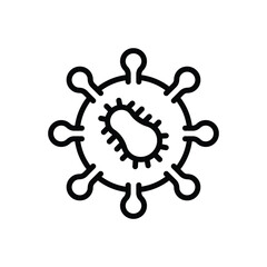 Black line icon for viruses