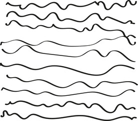 Vector White background with black wavy lines