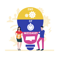 Flat design with people. EOM - End Of Message acronym. business concept background. Vector illustration for website banner, marketing materials, business presentation, online advertising