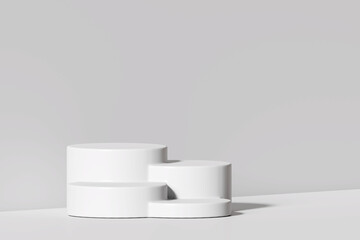 Podium product display stand on white background. 3D rendering