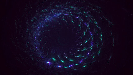 3D rendering abstract multicolor fractal light background
