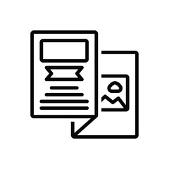 Black line icon for flyer