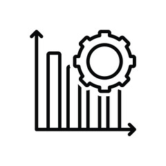 Black line icon for productivity