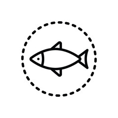 Black line icon for seafood