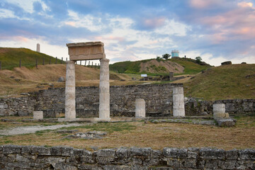 Ruins of the ancient Bosporus temple in Kerch