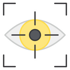 Eye inside reticle, icon of iris recognition
