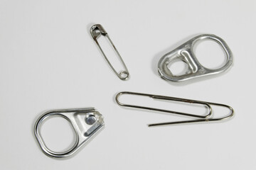 Still life articles of metal daily use paper clip.