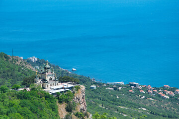 Scenic view of the Foros Church on a high cliff