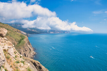 Mountain landscape of the Black Sea shore in Balaclava