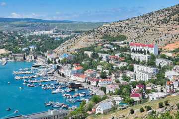 Beautiful cityscape of the Balaclava bay - obrazy, fototapety, plakaty