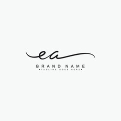 Initial Letter EA Logo - Handwritten Signature Logo - obrazy, fototapety, plakaty