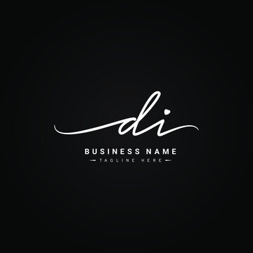 Initial Letter DI Logo - Hand Drawn Signature Style Logo