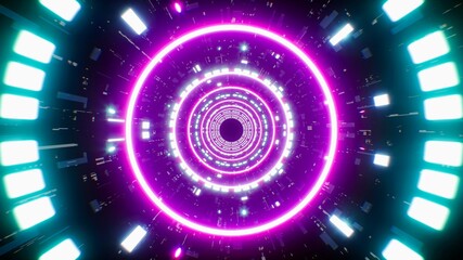 Blink Purple Pink Circle Light Sci fi Tunnel