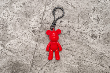 keychain bear for keys red
