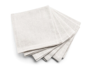 Fabric napkins on white background