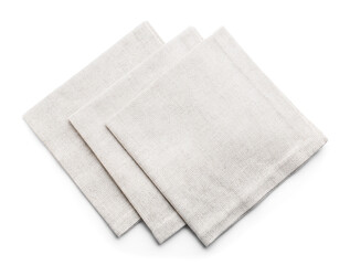 Fototapeta na wymiar Fabric napkins on white background