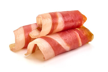 Jamon iberico, isolated on white background. High resolution image.