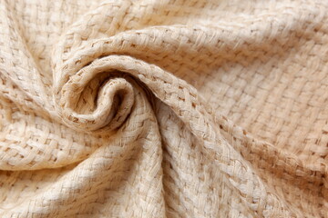 Fototapeta na wymiar Cream cloth background texture, beautiful cloth close-up