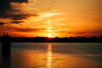 sunset over the river