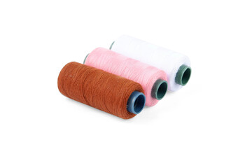 Color sewing thread isolated on a white background