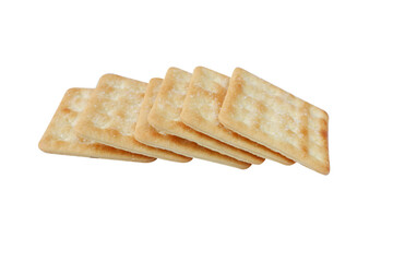 Crispy crackers with sugar isolated on white background