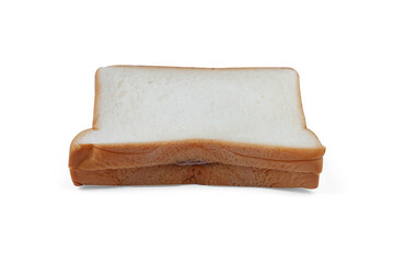 Slice of bread isolated on white background