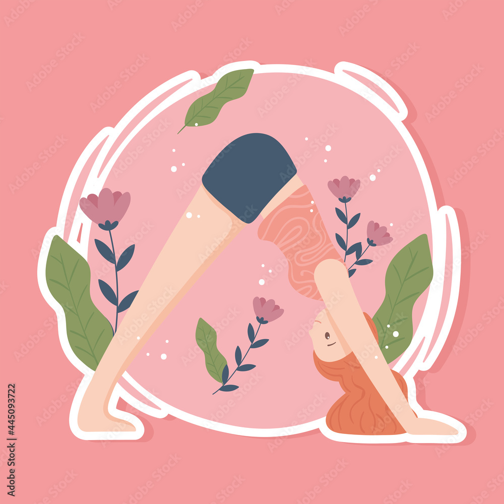 Wall mural sporty woman practicing yoga