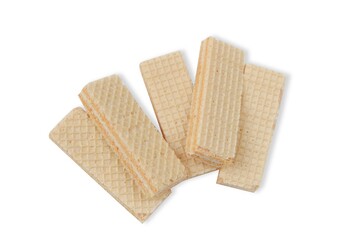 Wafers with milk cream isolated on a white background