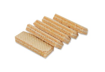 Wafers with milk cream isolated on a white background