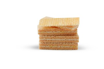 Wafers with milk cream isolated on a white background
