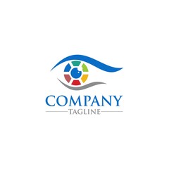 logo design colorful eye care vision
