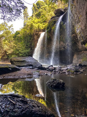 Fototapeta premium Haew Suwat Waterfall in Khao Yai National Park in Nakhon Ratchasima, Thailand