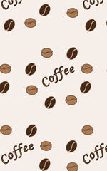 Coffee-style print. This print can be used for the design of a T-shirt, a pear, a postcard, a package, an envelope, napkins and other