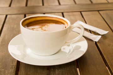 Coffee Americano in the white cup
